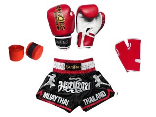 Muay Thai Kickboxing Bundle Set for Kids : 133-RedMuay Thai 