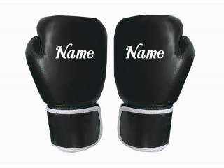 Personalised Black Boxing Gloves : KNGCUST-108