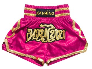 Kanong Kids Kickboxing Shorts : KNS-121-DarkPink-K