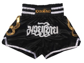 Kanong Kids Kickboxing Shorts : KNS-143-Black-K