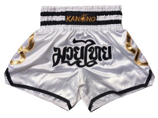 Kanong Kids Kickboxing Shorts : KNS-143-White-K