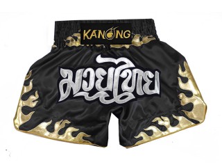 Kanong Kids Kickboxing Shorts : KNS-145-Black-K