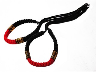 Prajiad Muay Thai Arm bands : Thai Style Black/Red