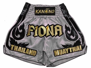 Customize Muay Thai Shorts : KNSCUST-1246-Grey