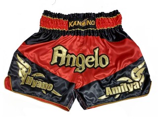 Custom  Muay Thai Shorts : KNSCUST-1248-Red