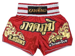 Custom Muay Thai Shorts : KNSCUST-1249-Red