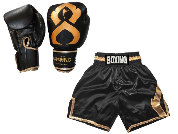 Custom Boxing Trunks - Customize Boxing Pants : KNBSH-035 Black