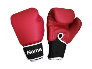 Personalised Red and Black Boxing Gloves : KNGCUST-016